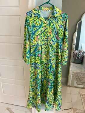 Vibrant Multi-Color Patterned Women's Shirt Dress